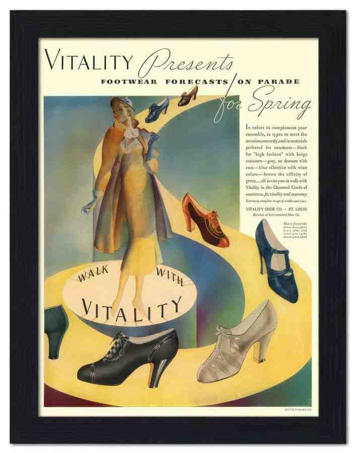 177K vitality vintage shoes advert 1937 2 Vintage Advert A4 Photo Print