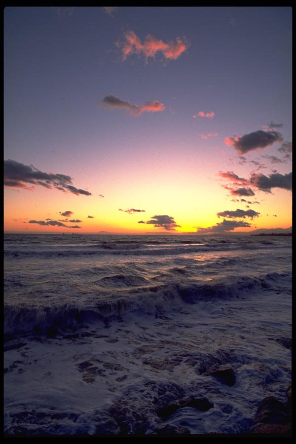 178014 Surf With Sunset In Background A4 Photo Print