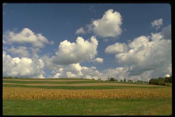178023 Fields With Clouds In Sky A4 Photo Print