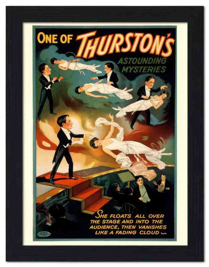 1791 magic poster thurston floating woman 2 Vintage Advert A4 Photo Print
