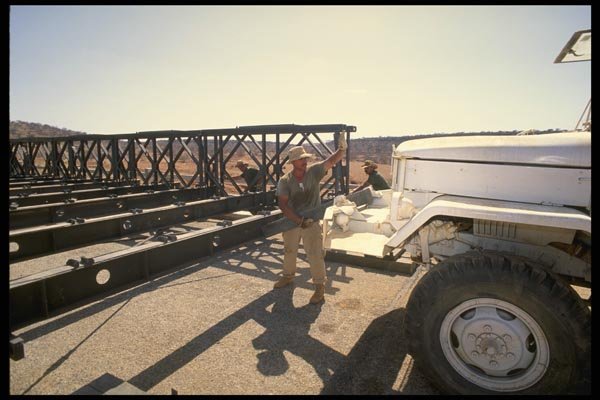 180012 Bailey Bridge Construction, Somalia A4 Photo Print