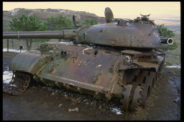 180037 Bombed out Israeli Tank, Golan Heights A4 Photo Print