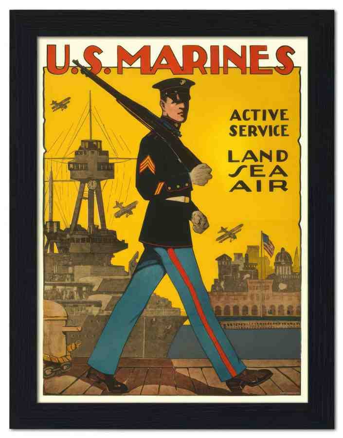 1805 us marines 2 Vintage Advert A4 Photo Print