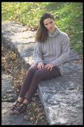 181089 Katy Grey Sweater, Sitting A4 Photo Print