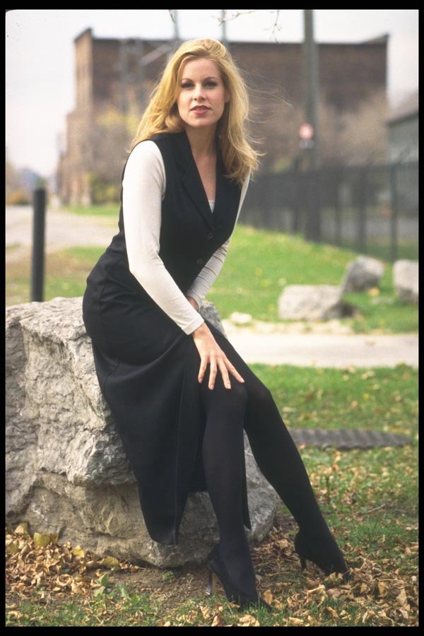181093 Michelle Long Black Dress, Sitting A4 Photo Print