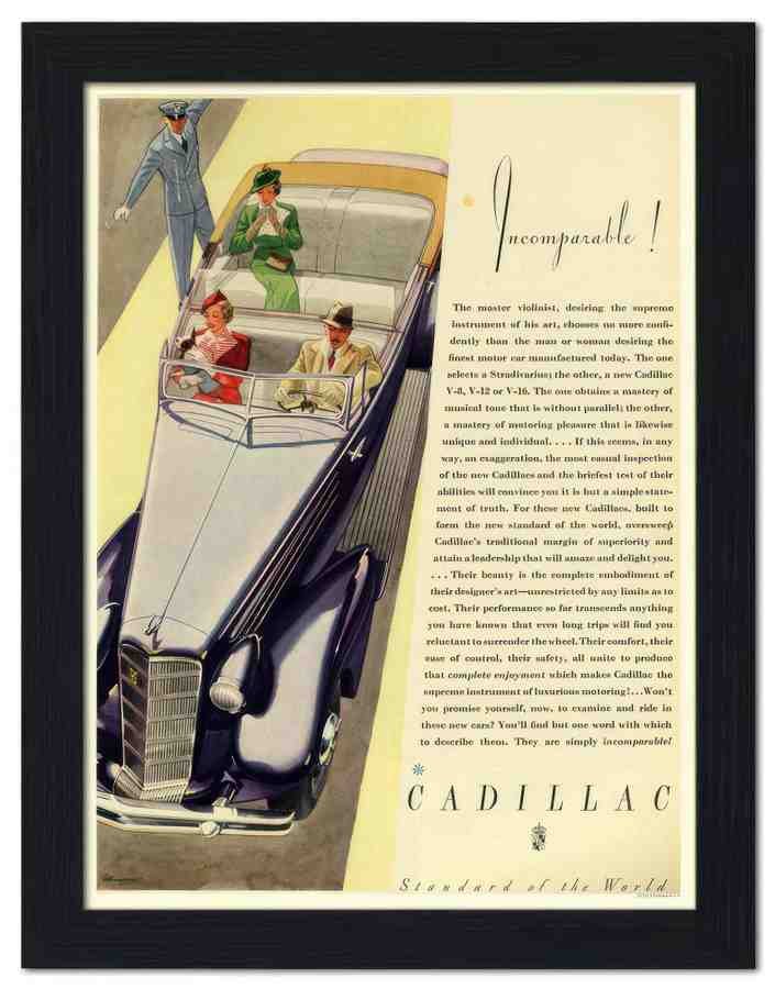 1812 cadillac 1930s 2 Vintage Advert A4 Photo Print