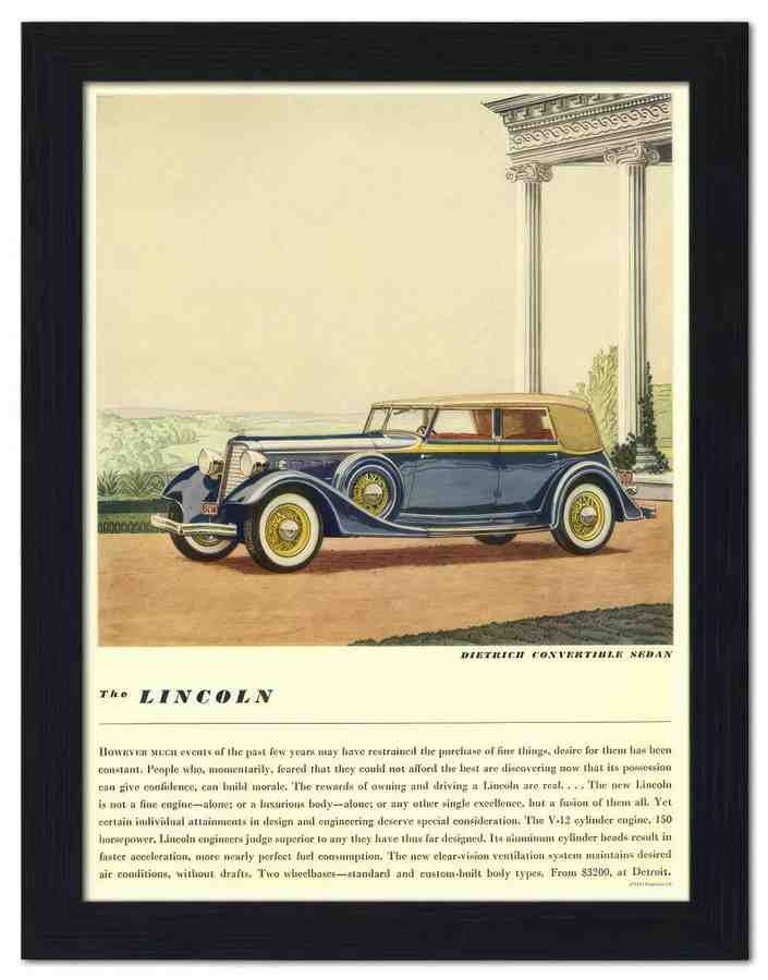 1813 lincoln 1930s 2 Vintage Advert A4 Photo Print