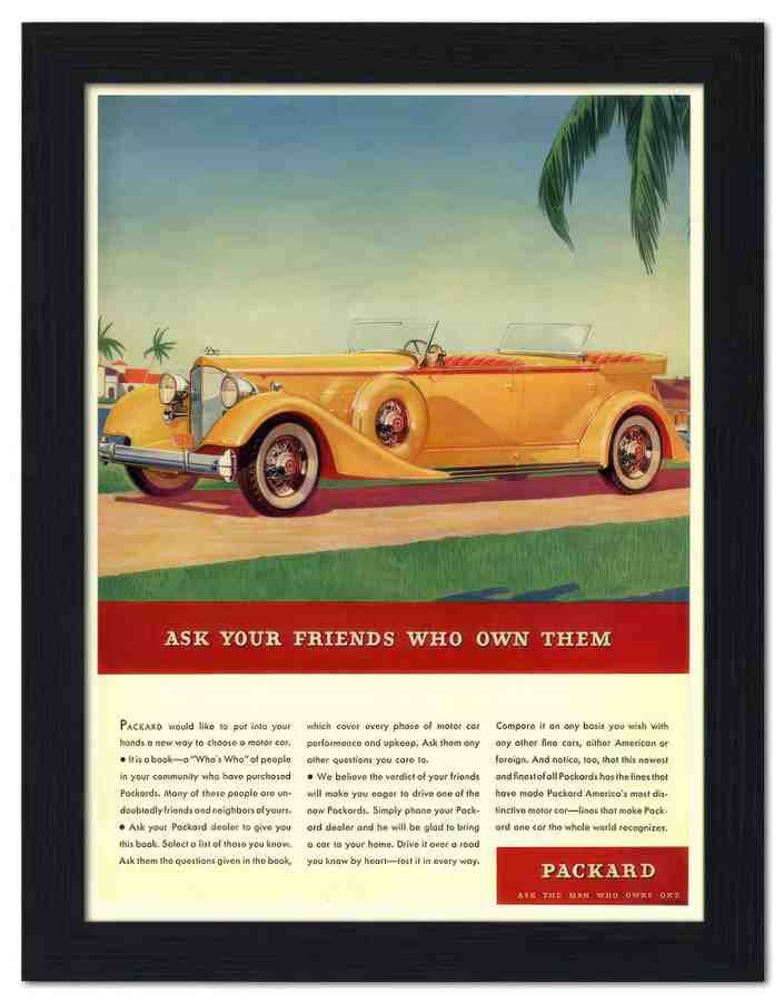 1816 packard convertible 1930s 2 Vintage Advert A4 Photo Print