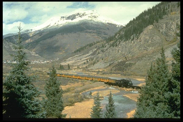 182021 The Train Is Crossing The Animas River After Leaving Silverton A4 Photo Print