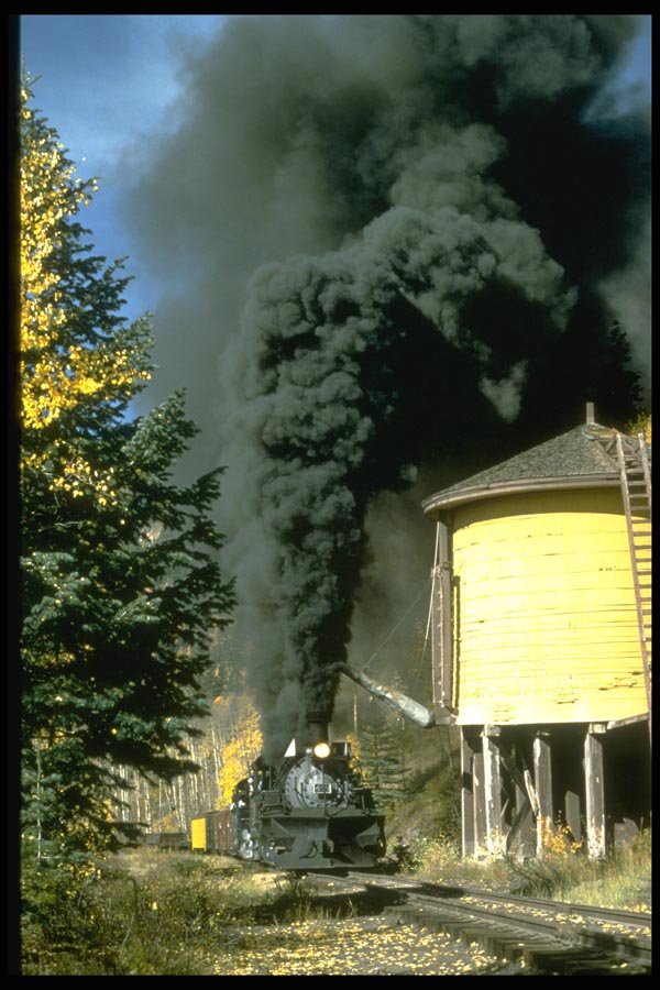 182042 Black Smoke At Cresco Tank, C&TSRR A4 Photo Print