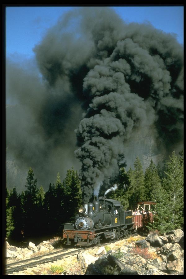 182056 Shay No. 12 Blackens The Sky On The Georgetown Loop Railroad A4 Photo Print