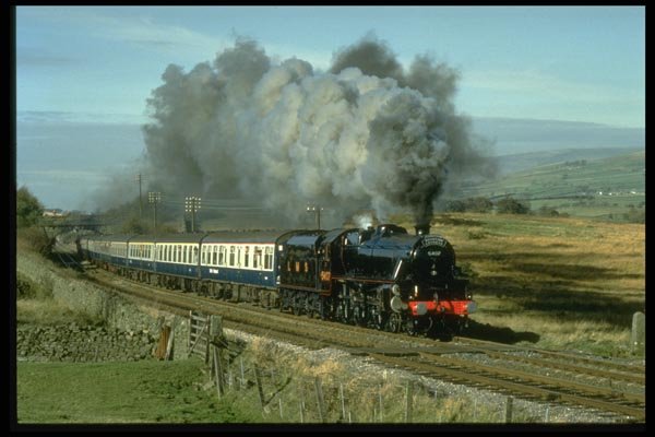 182092 Class 5 No. 5407 Crosses The Other Clapham Common, N. Yorks A4 Photo Print