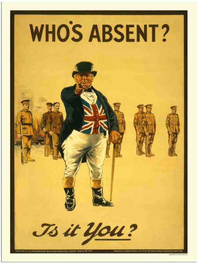 182E whos absent is it you war poster 2 Vintage Advert A4 Photo Print