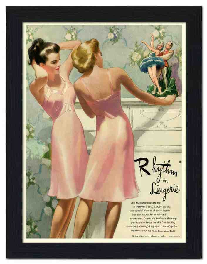 183 lingerie 2 Vintage Advert A4 Photo Print