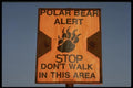 183000 Polar Bear Safety Sign, Churchill, Manitoba A4 Photo Print