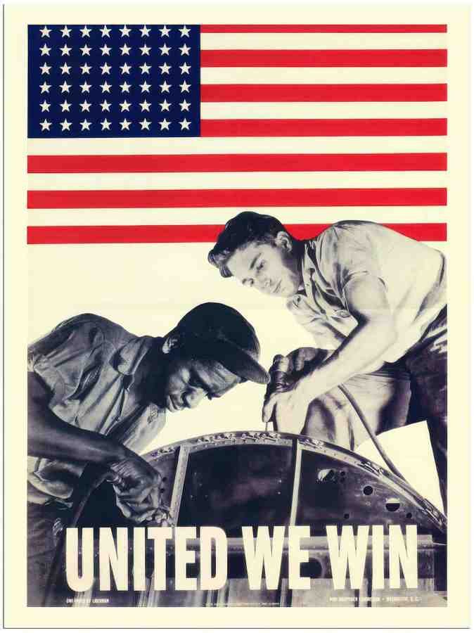 184 united we win war poster 1940s 2 Vintage Advert A4 Photo Print