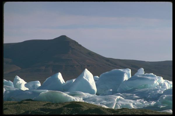 184019 Pack Ice On Beach, N.W.T. A4 Photo Print