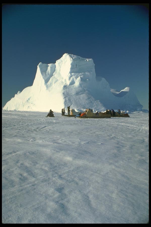 184046 Iceberg And Ski doos, Bylot Island, N.W.T. A4 Photo Print