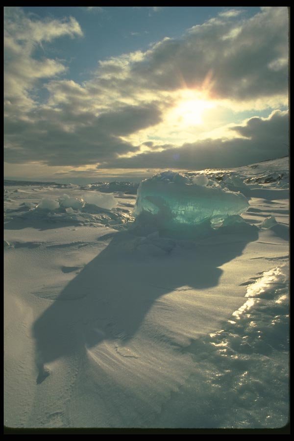 184069 Sea Ice And Sunset A4 Photo Print