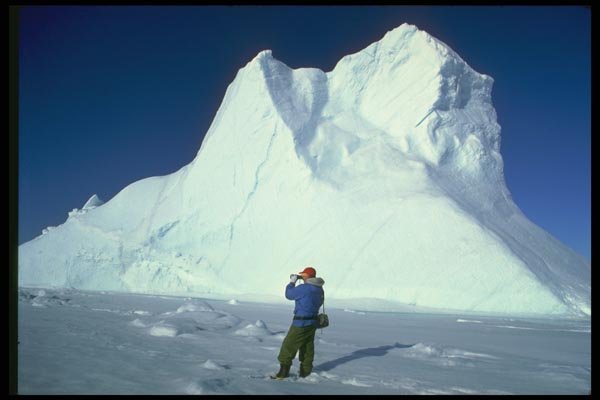 184081 Iceberg And Photographer A4 Photo Print