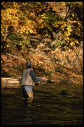 185013 Autumn Fly fishing A4 Photo Print