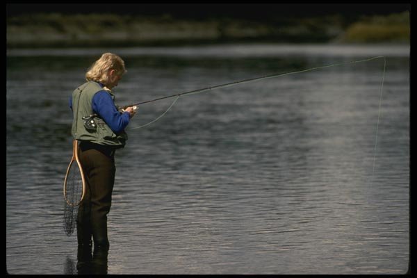 185074 Western Trout Fishing A4 Photo Print