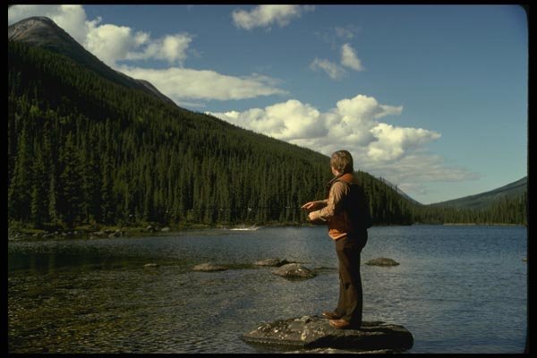 185076 Spin fishing In Lake A4 Photo Print