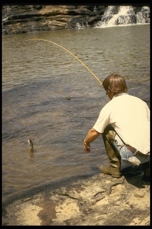 185093 Fisherman Catching Small Fish A4 Photo Print