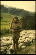 187025 Young Worker Carrying Stones For Masons, Besisahar Village A4 Photo Print