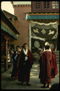 187027 Monks Receive Blessing From Abbot A4 Photo Print