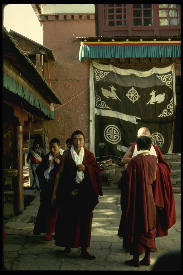 187027 Monks Receive Blessing From Abbot A4 Photo Print