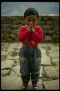 187029 Young Boy Gives Traditional Namaste Greeting A4 Photo Print