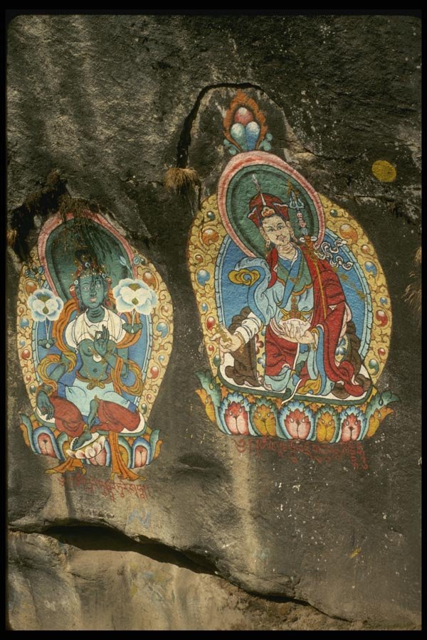 187031 Buddhist Deities Painted On Rocks, Khumbu Region A4 Photo Print