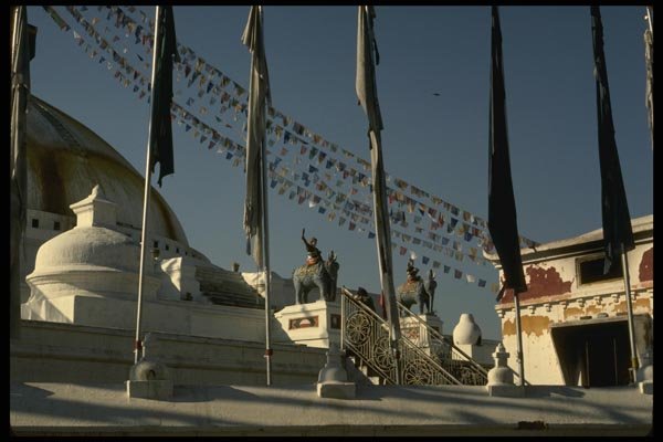 187047 Prayer Flags At Bodnath Stupa, Katmandu A4 Photo Print
