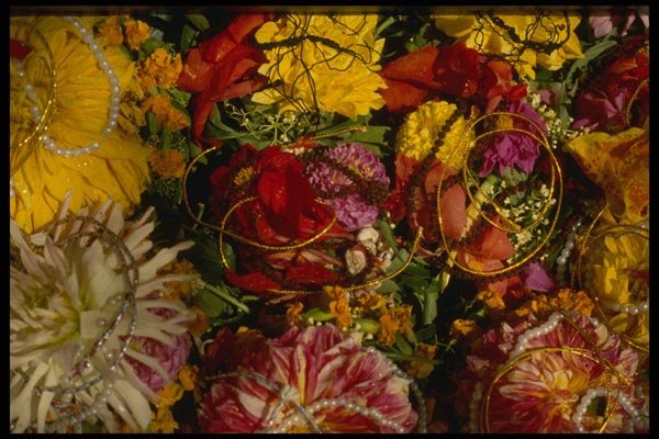 187078 Traditional Temple Flower Offerings A4 Photo Print