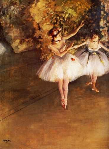 1877 Deux Danseuses En Scene Huile Sur Toile A4 Photo Print