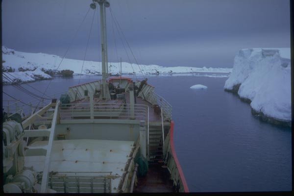 188014 Negotiating A Narrow Ice flanked Channel A4 Photo Print