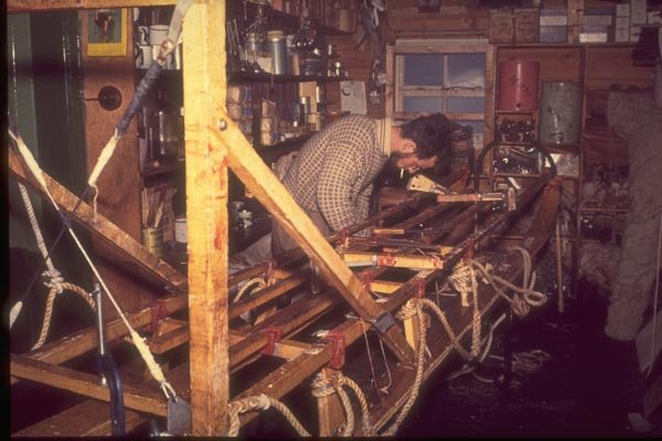188043 Preparing A 12 foot Nansen Sledge In The Workshop A4 Photo Print