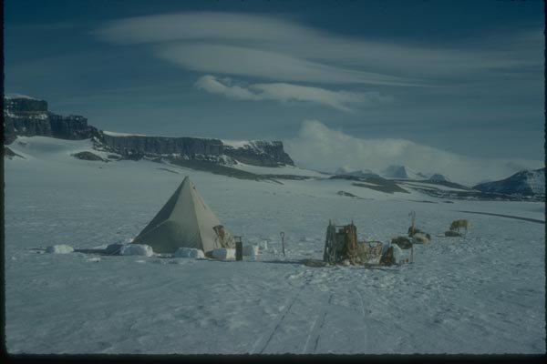 188058 Spring Camp site And Standing Wave Clouds A4 Photo Print