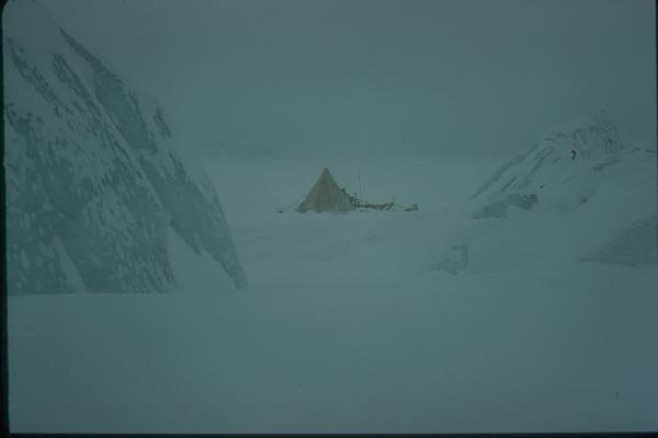 188060 Blue Ice And White out At The Camp site A4 Photo Print