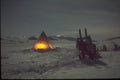 188065 Camp site, Dog Sledge And The Moonlight A4 Photo Print