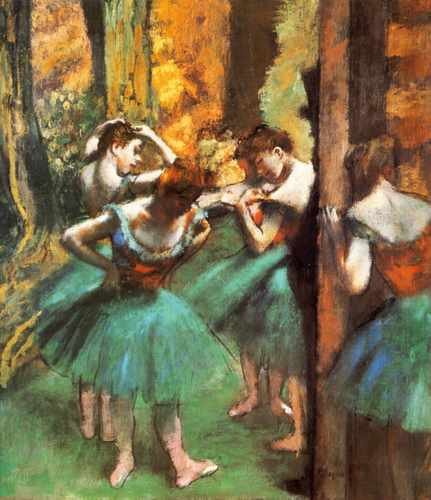 1890 Danseuses Roses Et Vertes Huile Sur Toile A4 Photo Print