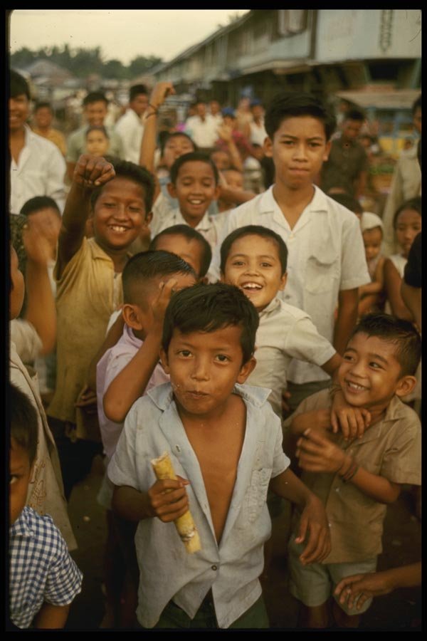 189012 Children In A Village, Sumatra, Indonesia A4 Photo Print