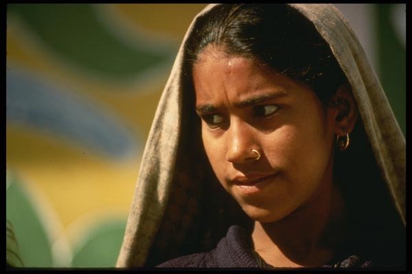 189030 Girl At The Painted Village, Rajasthan, India A4 Photo Print