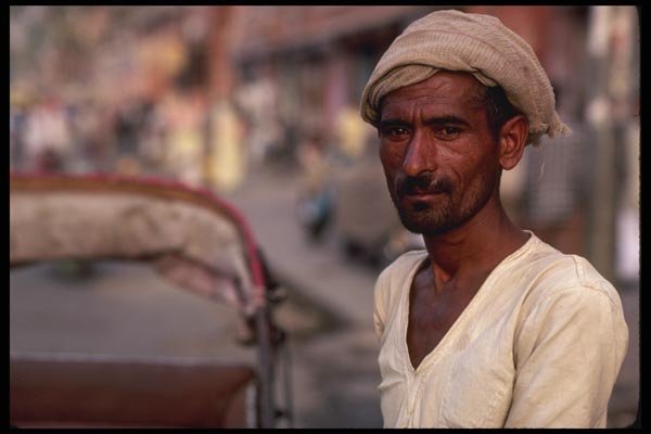 189034 A Trishaw Driver In Jaipur, Rajasthan, India A4 Photo Print