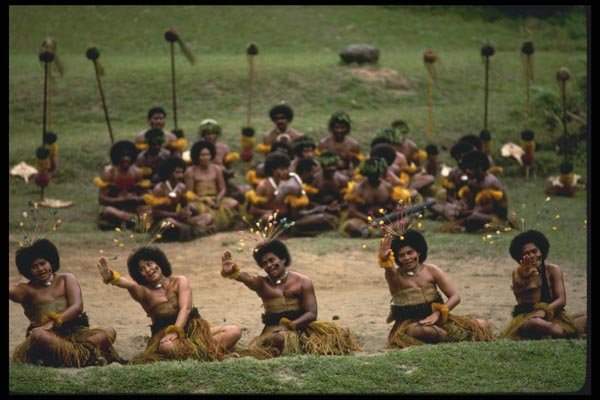 189052 Meke Song And Dance Performance, Pacific Harbor, Fiji A4 Photo Print