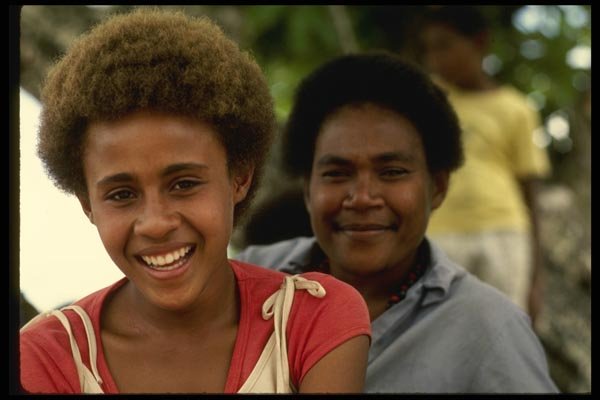 189053 Villagers Near Natadola Beach, Fiji A4 Photo Print