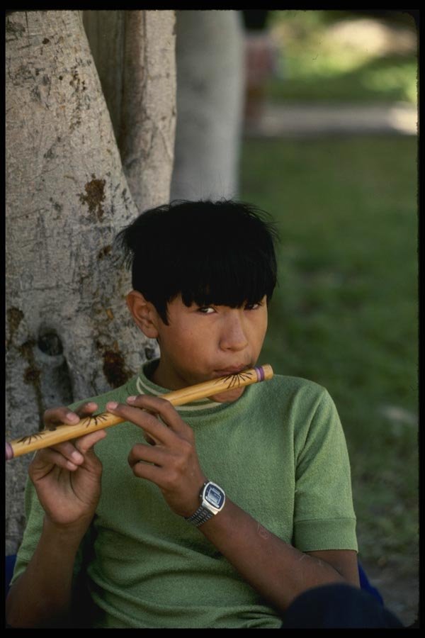 189099 Boy Playing Flute, San Miguel De Allende, Mexico A4 Photo Print