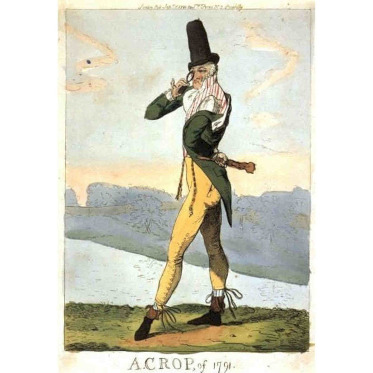 18th C GB Political Satire Cartoon A Crop Pri Vintage Retro Advert Poster A4 Ph