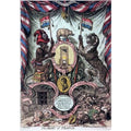 18th C GB Political Satire French Coat Of Arms Cartoon Post Vintage Retro Adver